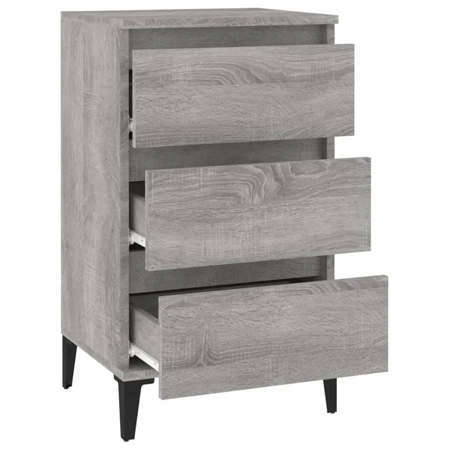 Table de chevet sonoma gris 40x35x70 cm bois d'ingénierie - 6