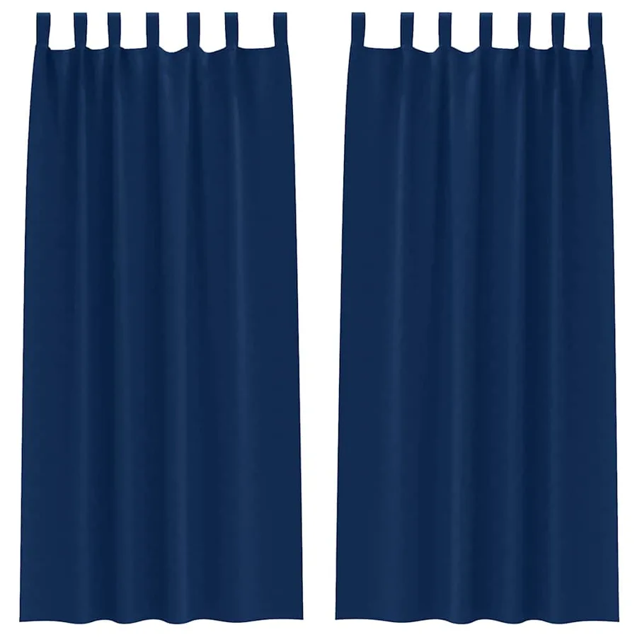 Rideaux occultants avec anneaux 2 pcs Bleu foncé 245 x 140 cm - 2