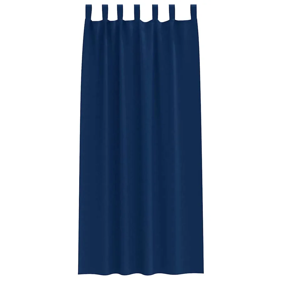 Rideaux occultants avec anneaux 2 pcs Bleu foncé 245 x 140 cm - 4