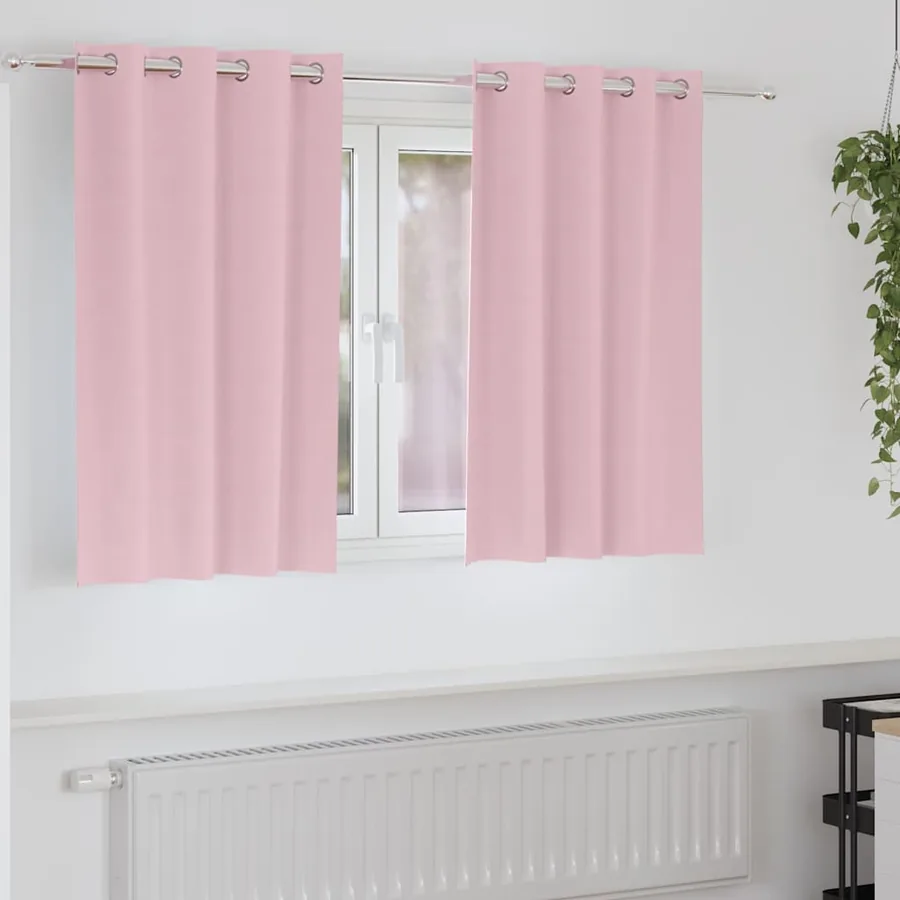 Rideaux occultants avec anneaux 2 pcs Rose bébé 140 x 140 cm