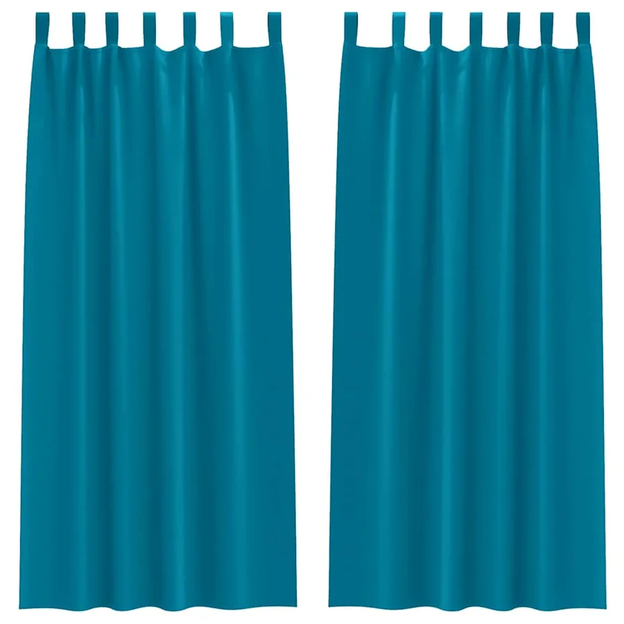 Rideaux occultants avec anneaux 2 pcs Turquoise 260 x 140 cm - 2