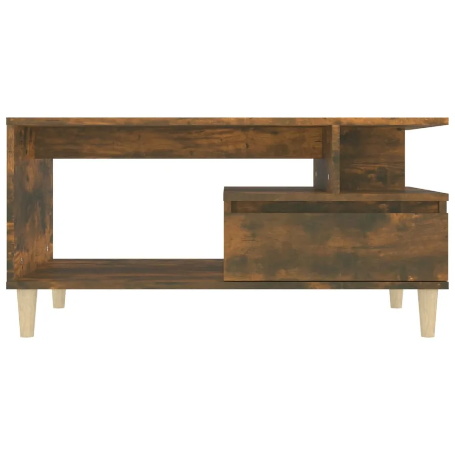 Table basse Chêne fumé 90x49x45 cm Bois d'ingénierie - 5