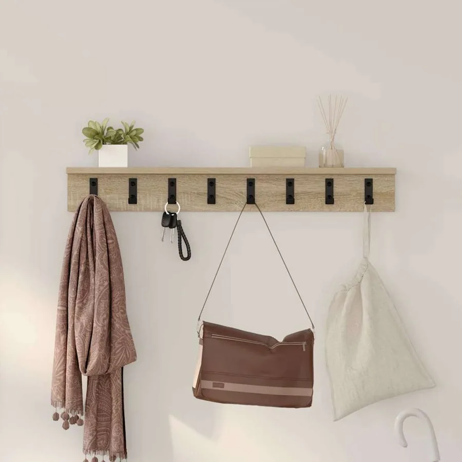 Porte-manteau mural Chêne Sonoma 80 x 10,5 x 10,5 cm