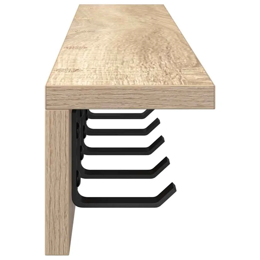 Porte-manteau mural Chêne Sonoma 80 x 10,5 x 10,5 cm - 6