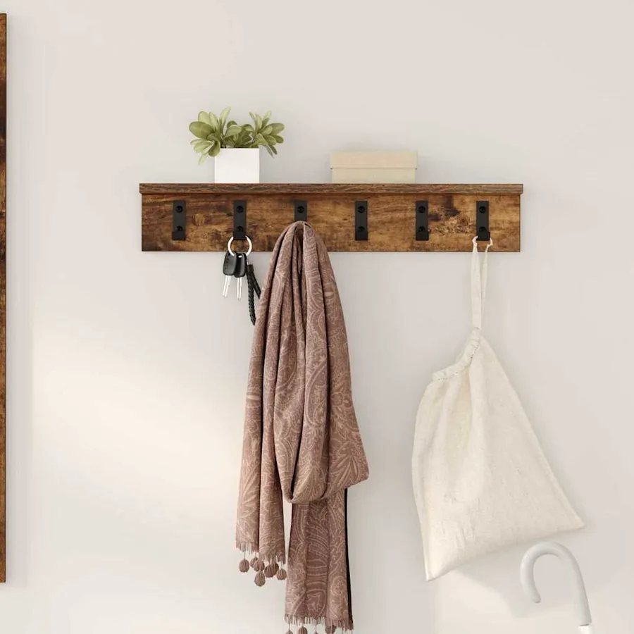 Porte-manteau mural Chêne fumé 60 x 10,5 x 10,5 cm