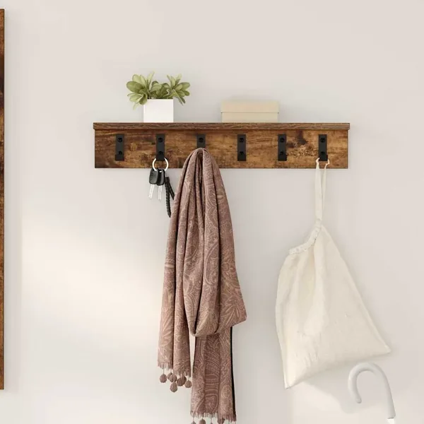 Porte-manteau mural Chêne fumé 60 x 10,5 x 10,5 cm