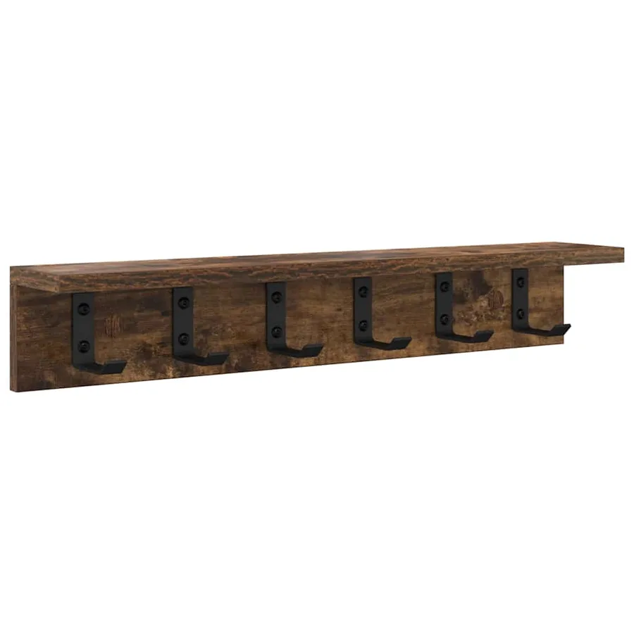 Porte-manteau mural Chêne fumé 60 x 10,5 x 10,5 cm - 2