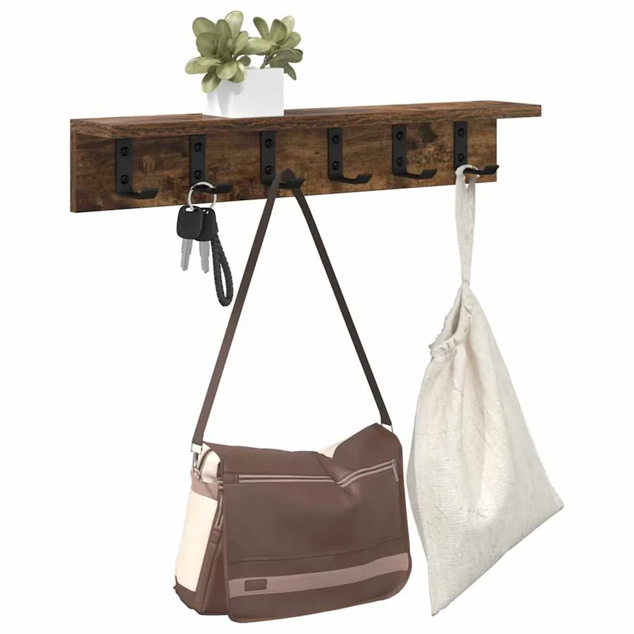 Porte-manteau mural Chêne fumé 60 x 10,5 x 10,5 cm - 3