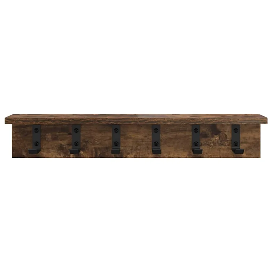 Porte-manteau mural Chêne fumé 60 x 10,5 x 10,5 cm - 5