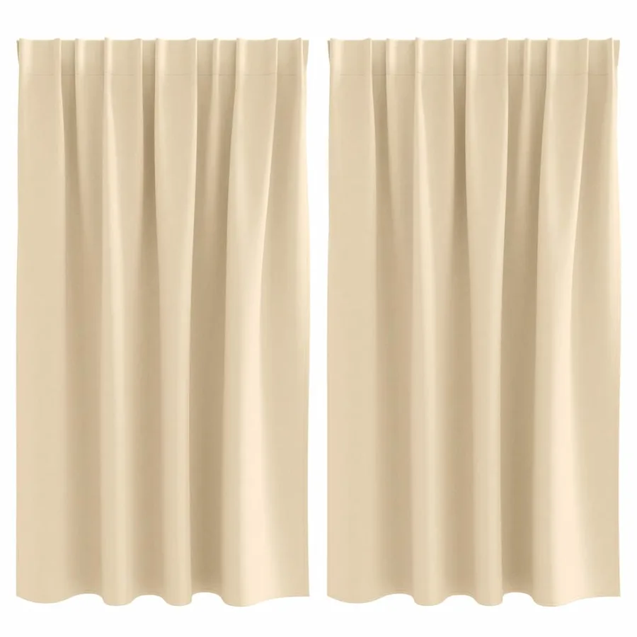 Rideaux occultants avec anneaux 2 pcs Crème 140 x 140 cm - 2