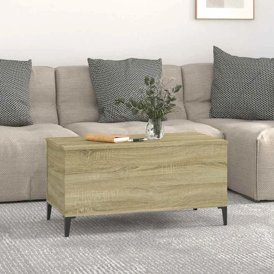 Table basse Chêne sonoma 90x44,5x45 cm Bois d'ingénierie - 3