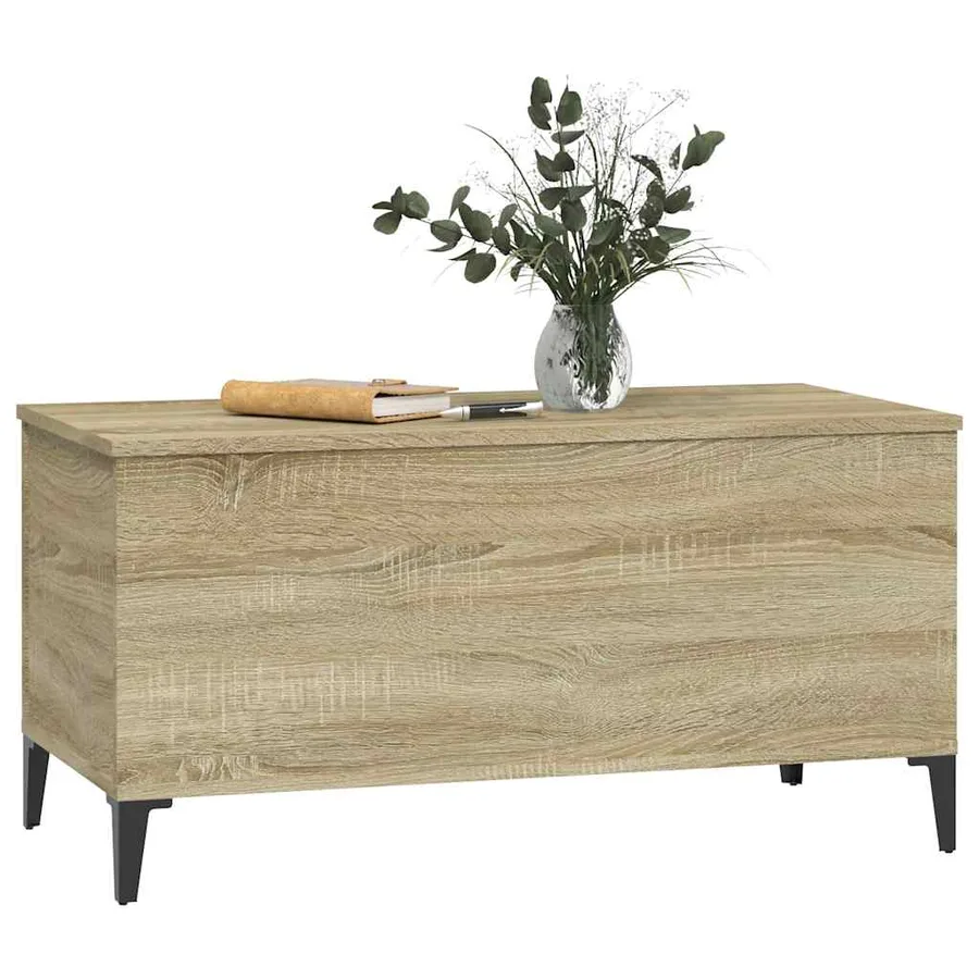 Table basse Chêne sonoma 90x44,5x45 cm Bois d'ingénierie - 7