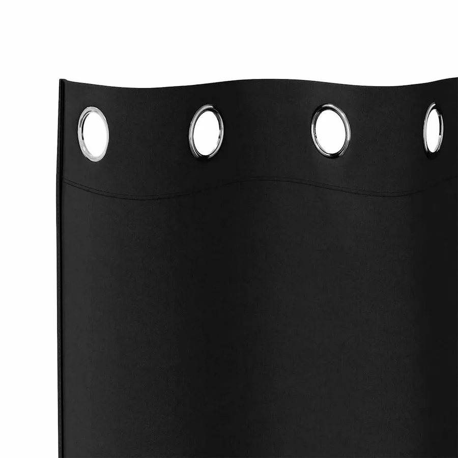 Rideaux occultants avec anneaux 2 pcs Noir 140 x 140 cm - 5