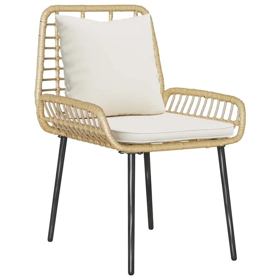 Ensemble de salle à manger pour jardin 3 pcs Marron et Crème - 5