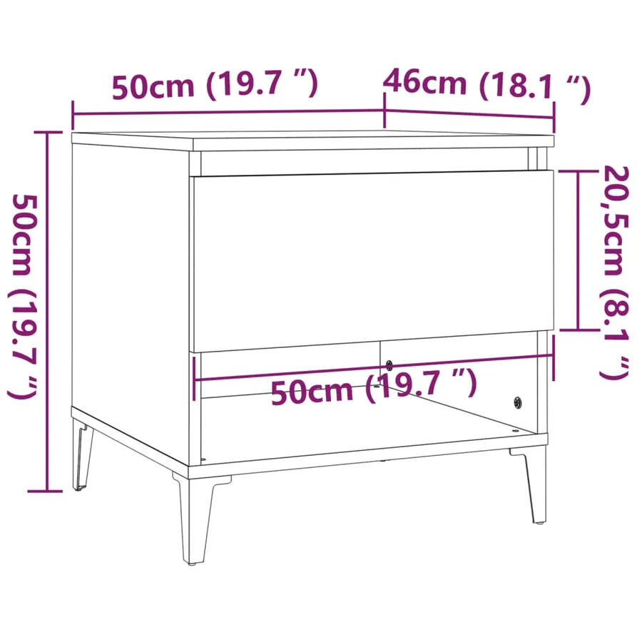 Tables d'appoint 2 pcs Noir 50x46x50 cm Bois d’ingénierie - 11
