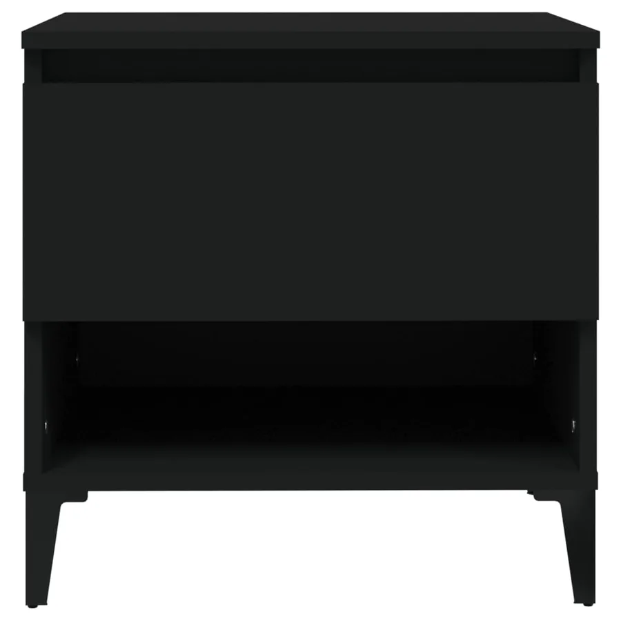 Tables d'appoint 2 pcs Noir 50x46x50 cm Bois d’ingénierie - 7