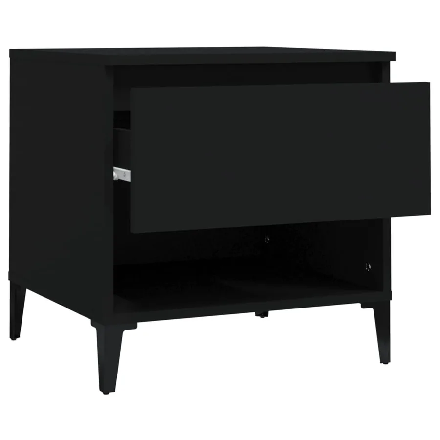 Tables d'appoint 2 pcs Noir 50x46x50 cm Bois d’ingénierie - 8