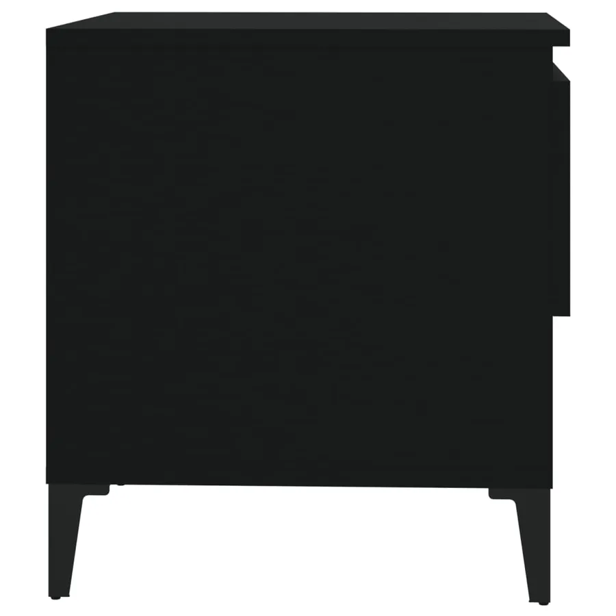 Tables d'appoint 2 pcs Noir 50x46x50 cm Bois d’ingénierie - 9