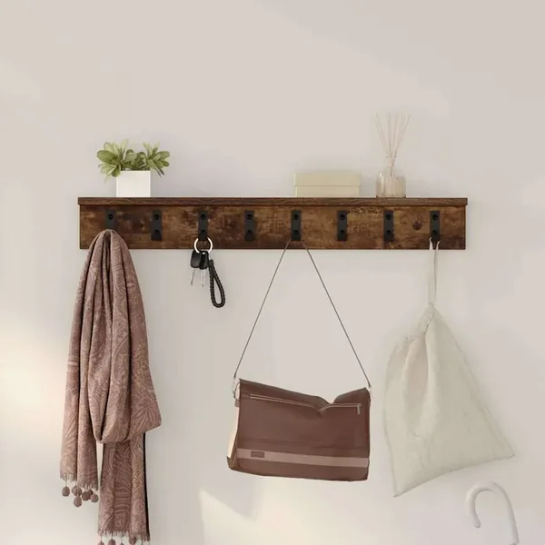 Porte-manteau mural Chêne fumé 80 x 10,5 x 10,5 cm