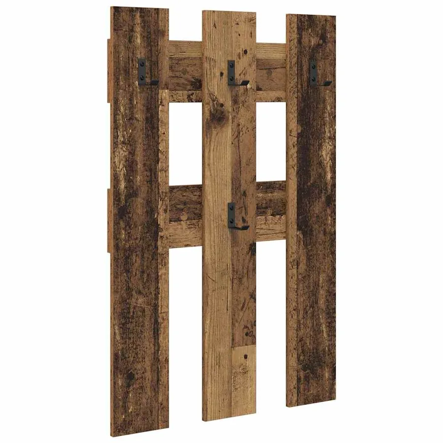 Porte-manteau mural Montage mural Bois ancien 65 x 3 x 100 cm - 2