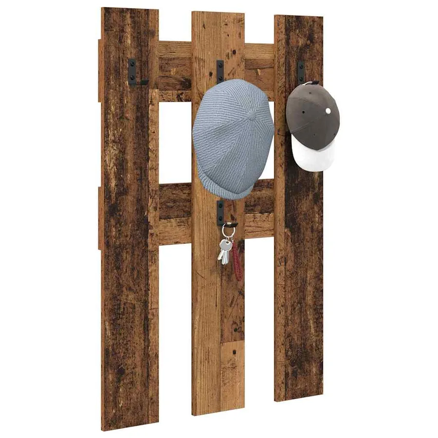 Porte-manteau mural Montage mural Bois ancien 65 x 3 x 100 cm - 3