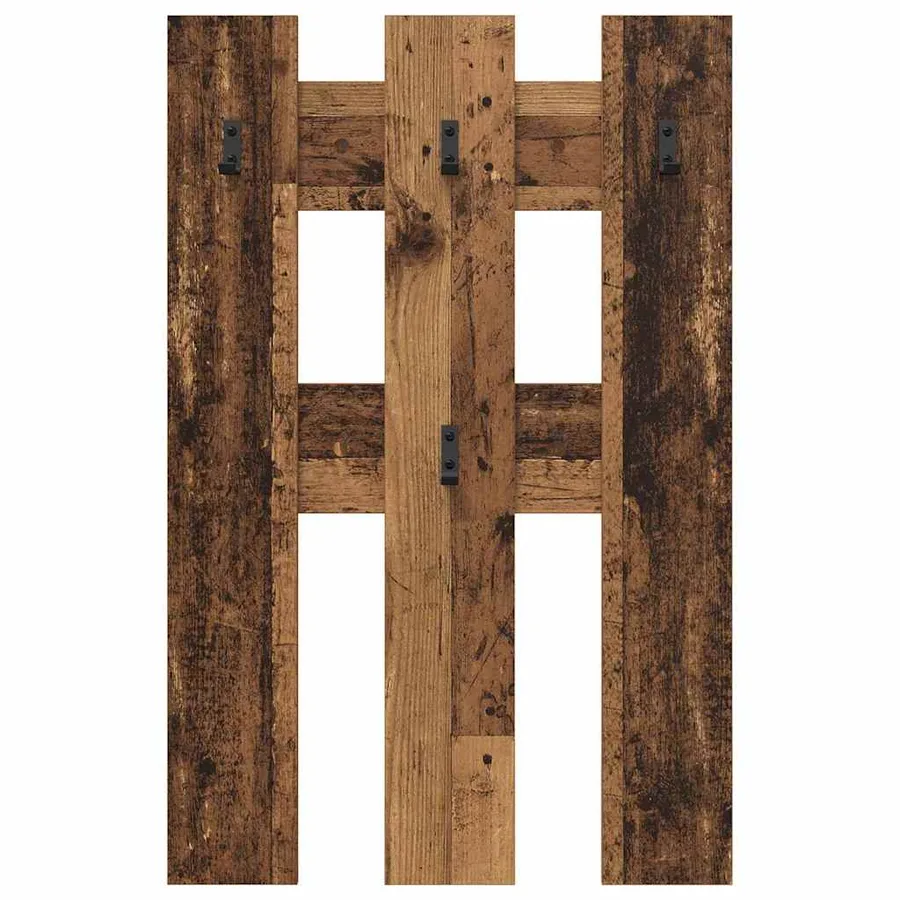 Porte-manteau mural Montage mural Bois ancien 65 x 3 x 100 cm - 5