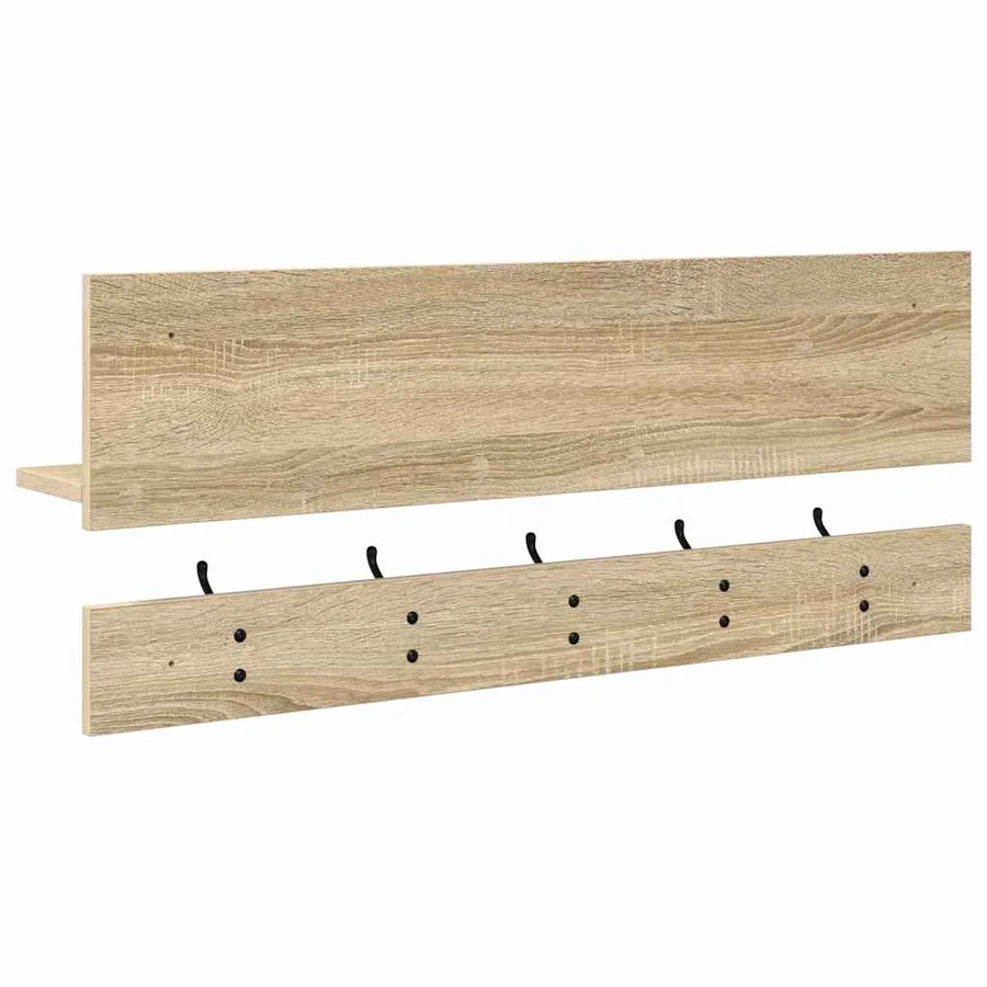 Porte-manteau mural avec étagère Chêne Sonoma 90 x 15 x 36 cm - 7