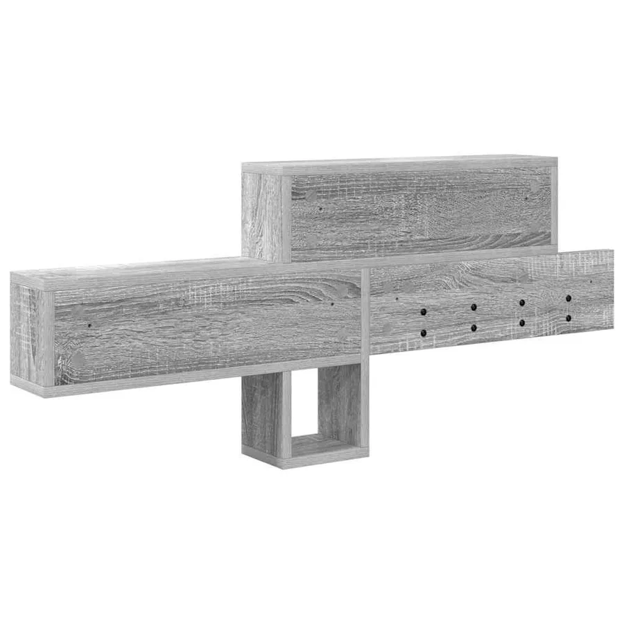 Porte-manteau mural avec étagère Gris Sonoma 100 x 12 x 43,5 cm - 7