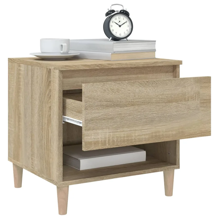 Tables de chevet 2pcs Chêne sonoma 50x46x50cm Bois d’ingénierie - 4
