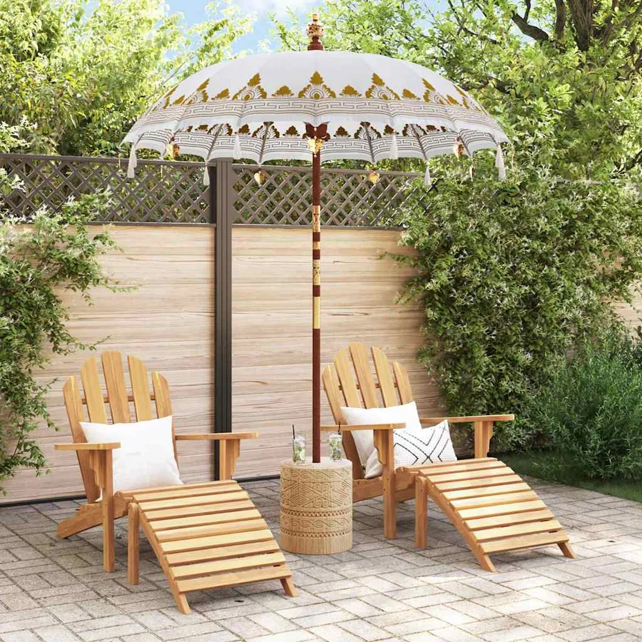 Parasol balinais Crème 185 x 185 x 260 cm - 3