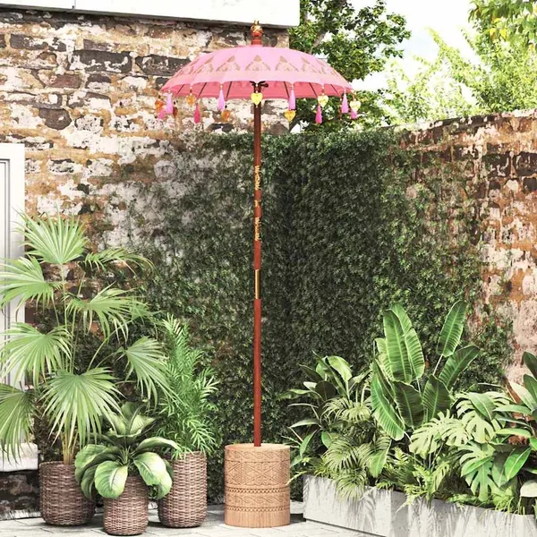 Parasol balinais Rose 125 x 125 x 260 cm