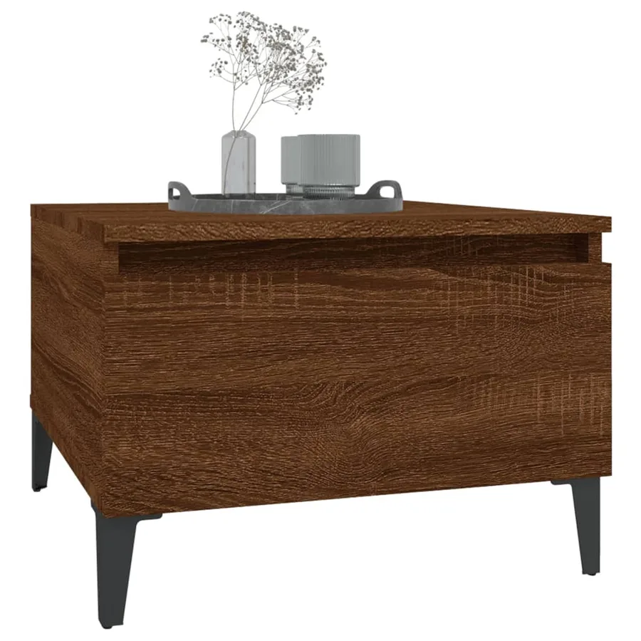 Table d'appoint Chêne marron 50x46x35 cm Bois d'ingénierie - 4