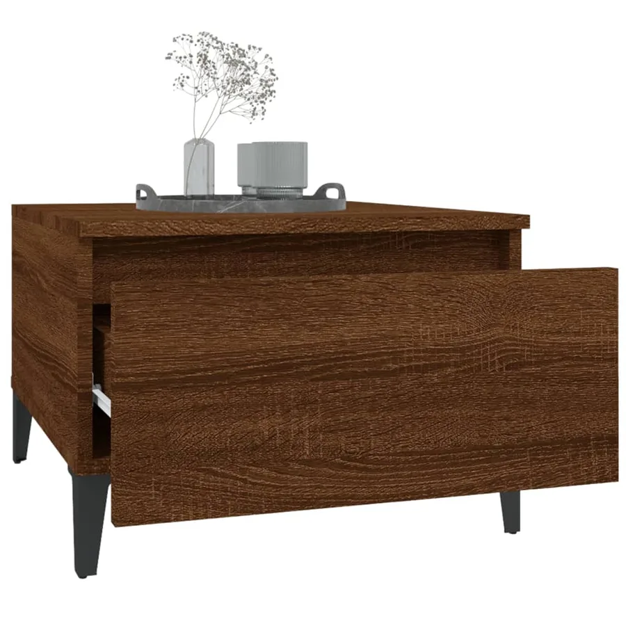 Table d'appoint Chêne marron 50x46x35 cm Bois d'ingénierie - 5