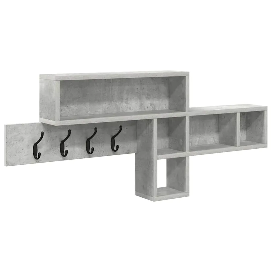 Porte-manteau mural avec étagère Gris béton 100 x 12 x 43,5 cm - 2