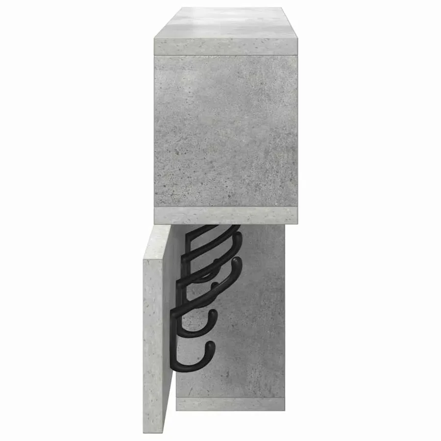 Porte-manteau mural avec étagère Gris béton 100 x 12 x 43,5 cm - 6
