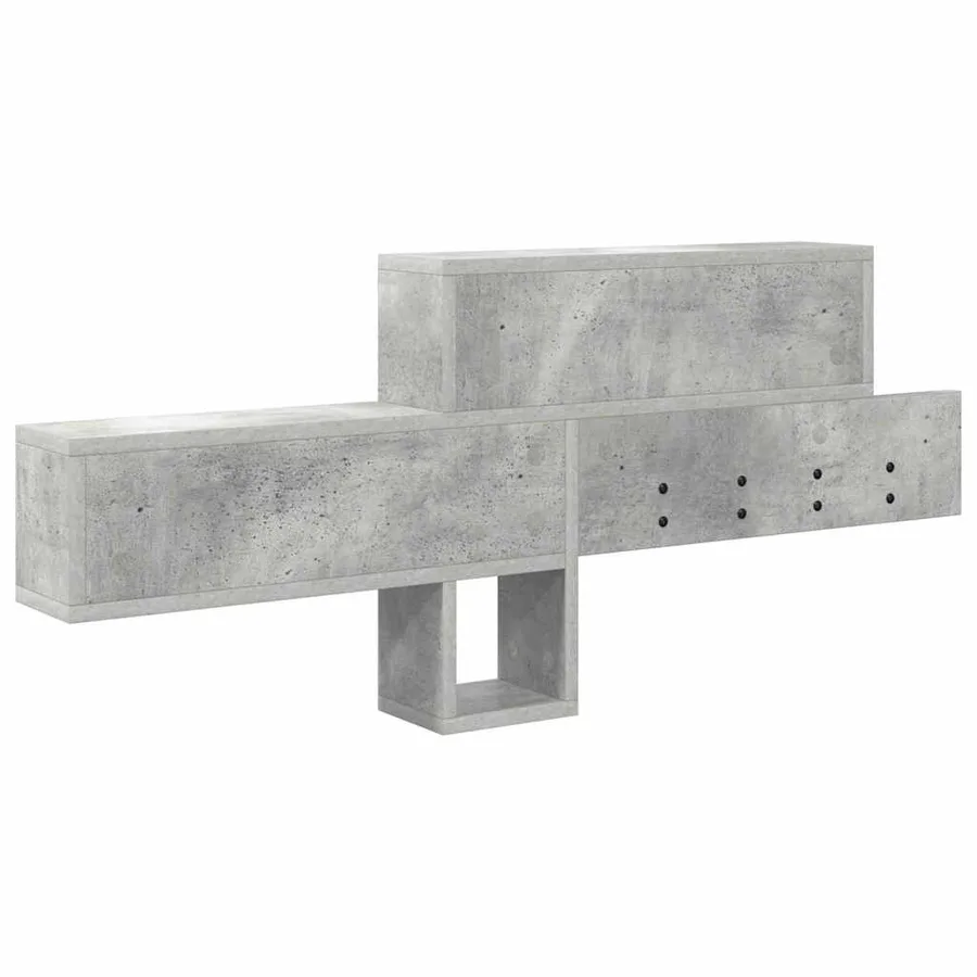 Porte-manteau mural avec étagère Gris béton 100 x 12 x 43,5 cm - 7