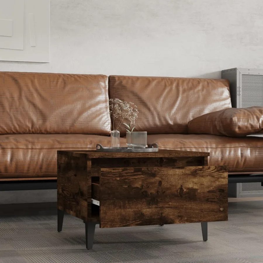 Table d'appoint Chêne fumé 50x46x35 cm Bois d'ingénierie - 3
