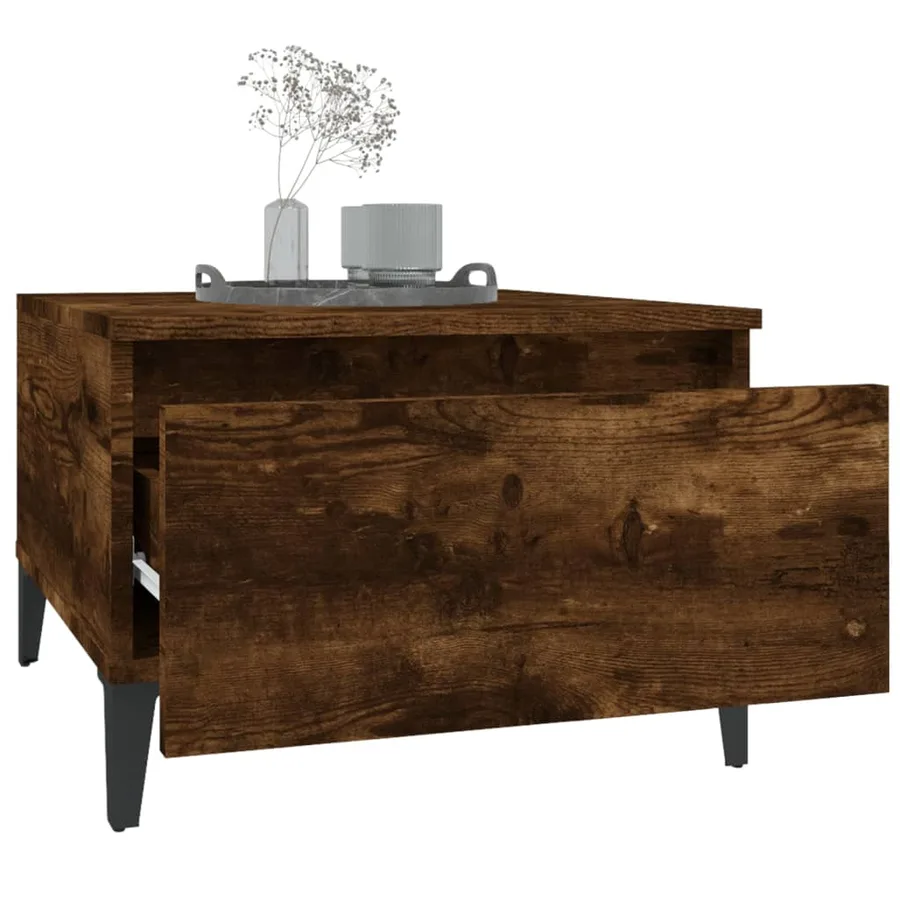 Table d'appoint Chêne fumé 50x46x35 cm Bois d'ingénierie - 5