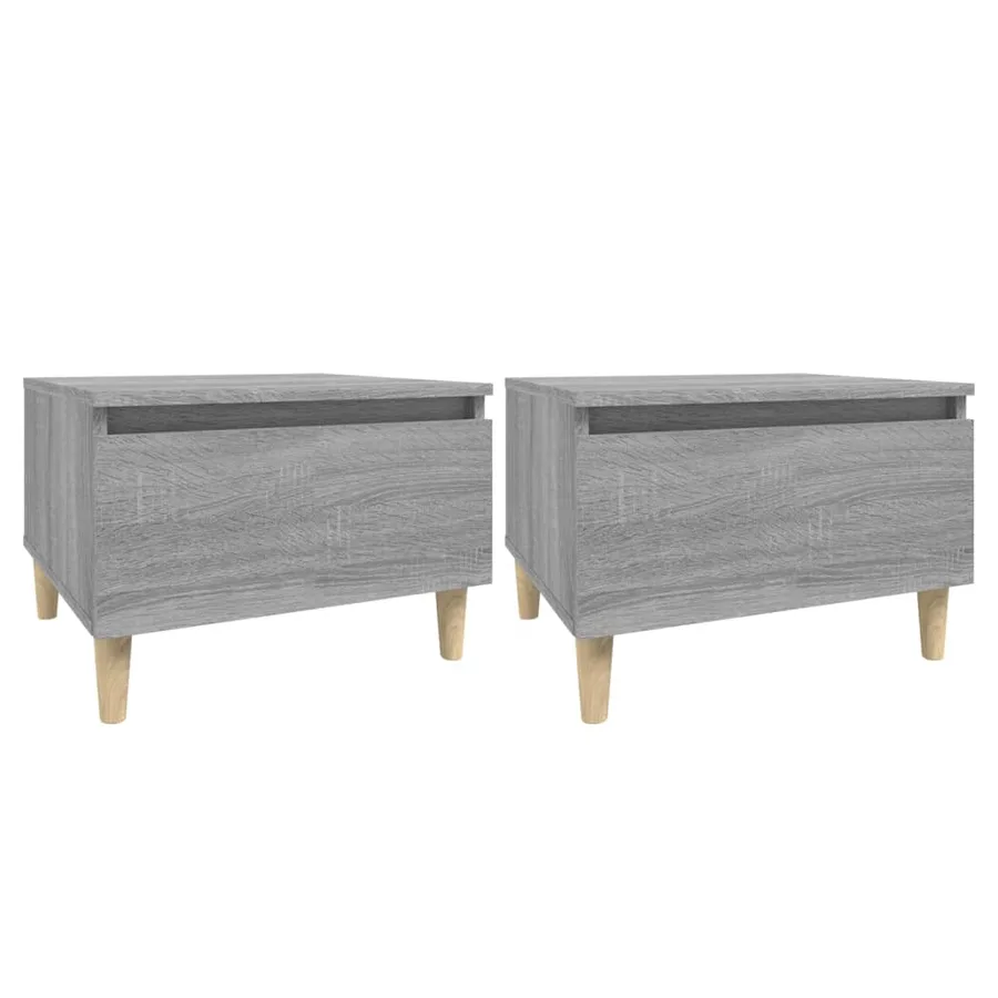 Tables d'appoint 2 pcs Sonoma gris 50x46x35 cm Bois ingénierie - 2