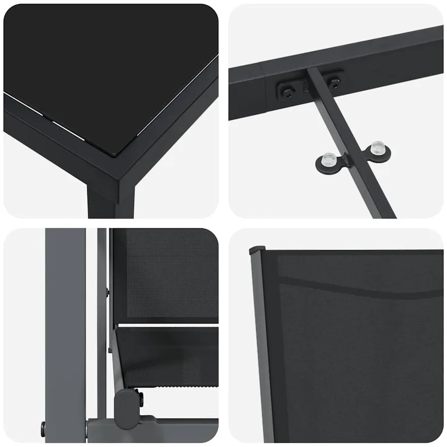 Ensemble de salle à manger pour jardin 5 pcs Noir - 9