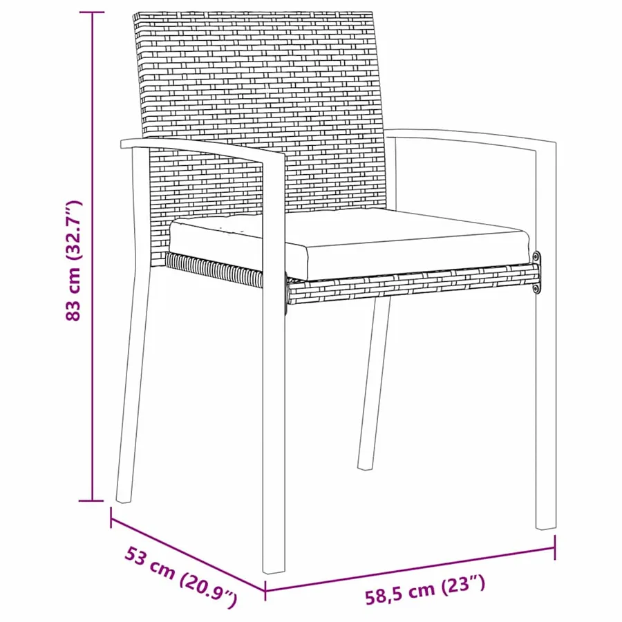 Ensemble de salle à manger pour jardin 5 pcs Noir - 10