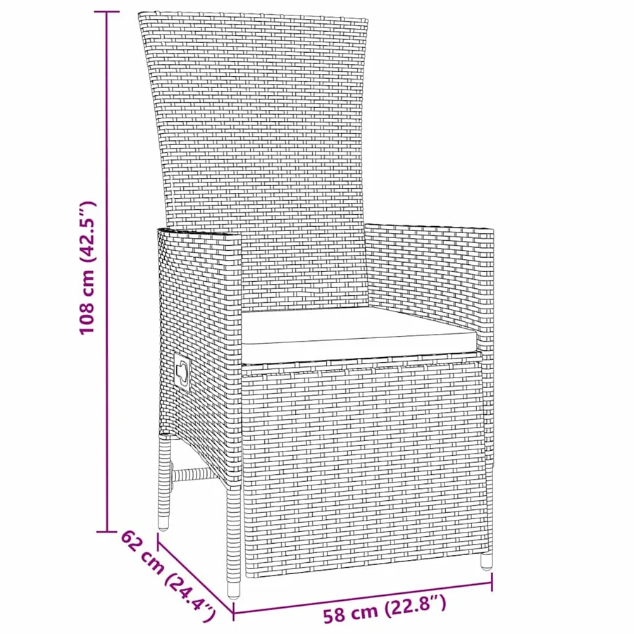 Ensemble de salle à manger pour jardin 7 pcs Beige polyrotin - 10