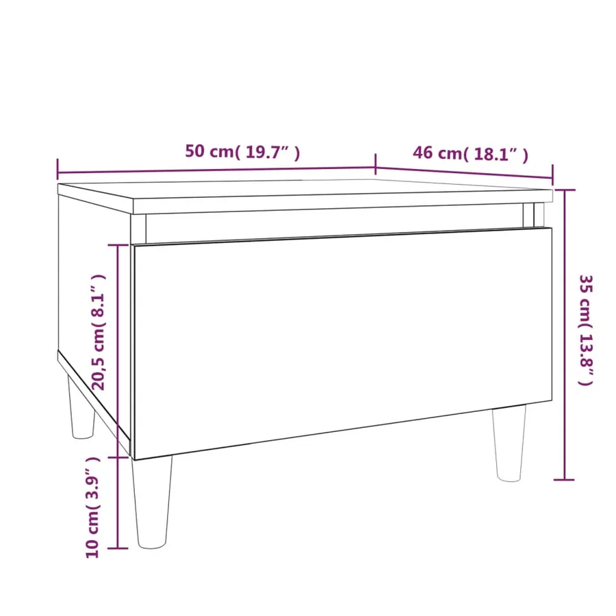 Tables d'appoint 2 pcs Chêne sonoma 50x46x35 cm Bois ingénierie - 12