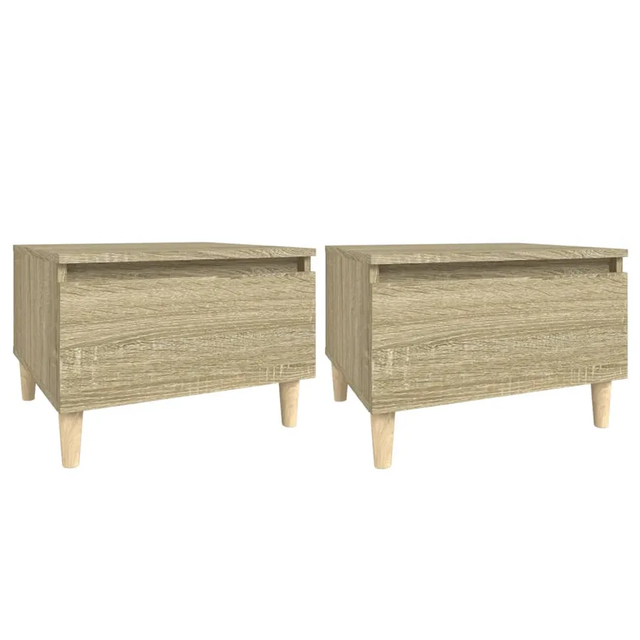 Tables d'appoint 2 pcs Chêne sonoma 50x46x35 cm Bois ingénierie - 2