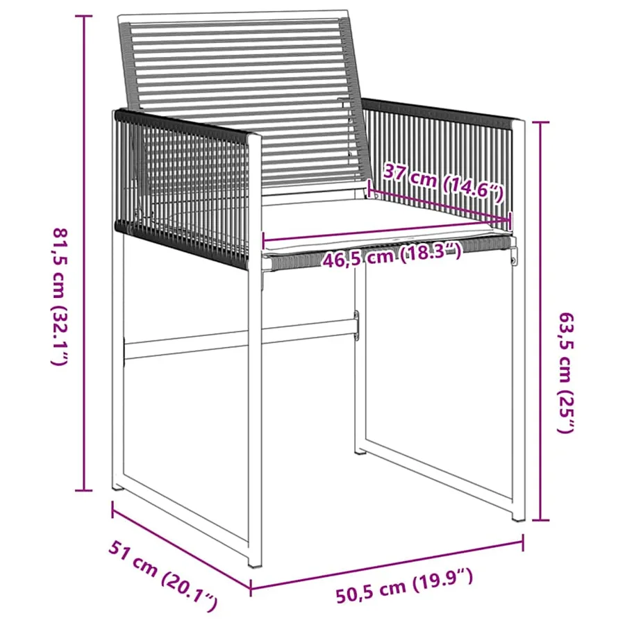 Ensemble de salle à manger pour jardin 5 pcs Noir polyrotin - 8