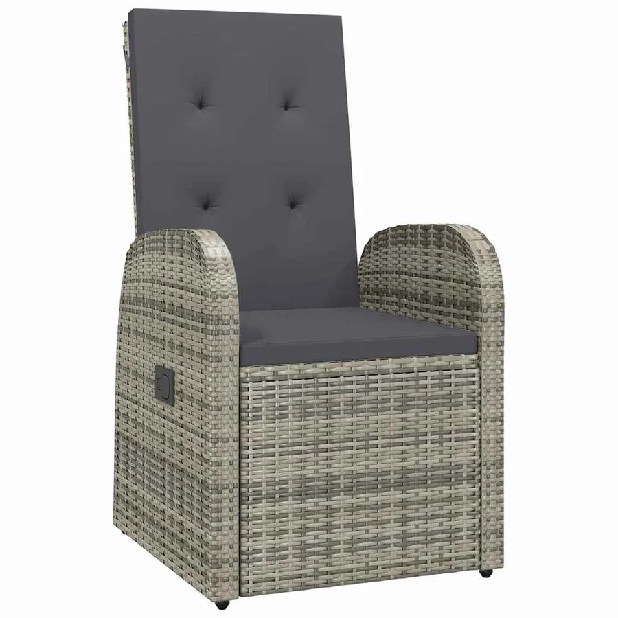 Ensemble de salle à manger pour jardin 7 pcs Gris polyrotin - 6