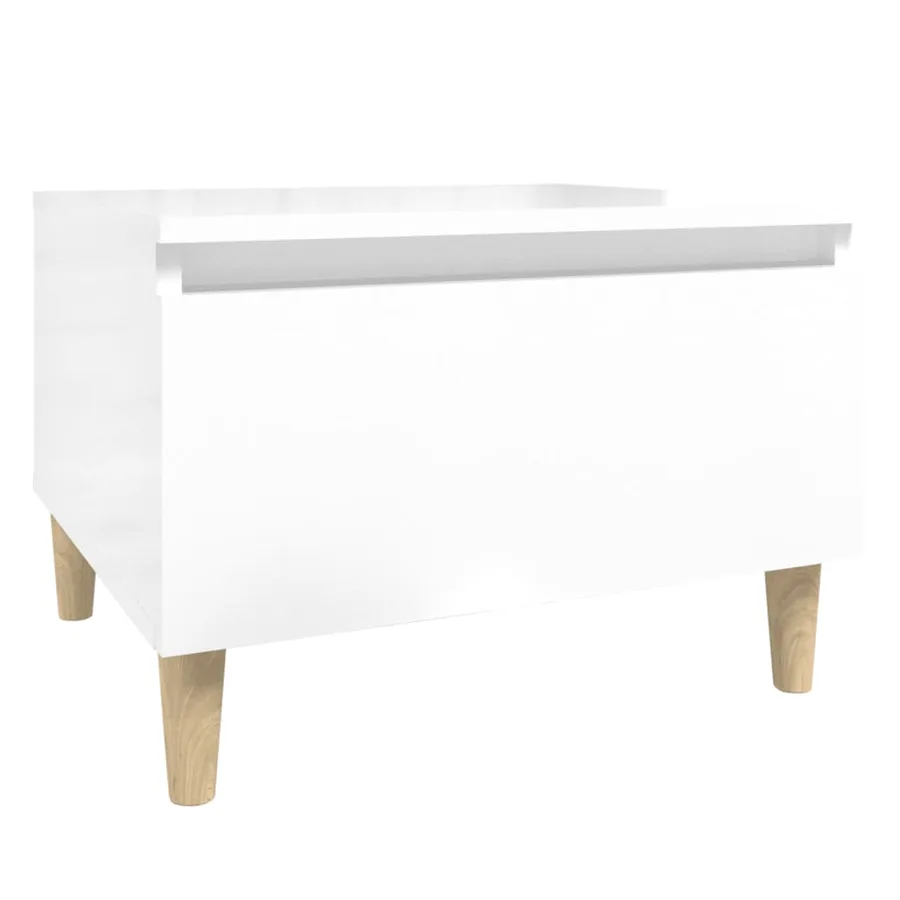 Tables d'appoint 2pcs Blanc brillant 50x46x35cm Bois ingénierie - 7