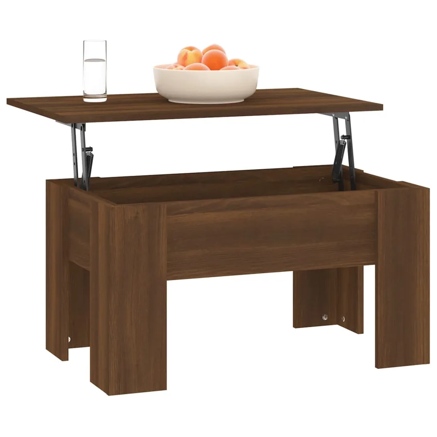 Table basse Chêne marron 79x49x41 cm Bois d'ingénierie - 6