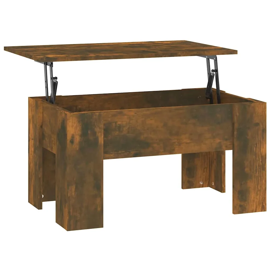 Table basse Chêne fumé 79x49x41 cm Bois d'ingénierie - 5