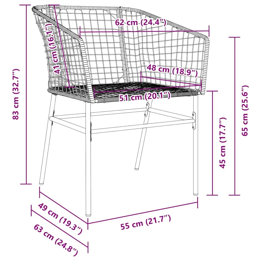 Ensemble de salle à manger pour jardin 5 pcs Noir polyrotin - 10